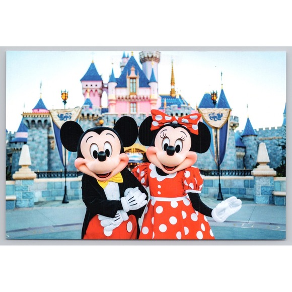 Disney Other - Disneyland Exclusive Mickey Minnie 4x6 Art Postcard Sleeping Beauty Castle Photo